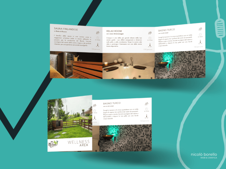 mockup di brochure per servizi benessere