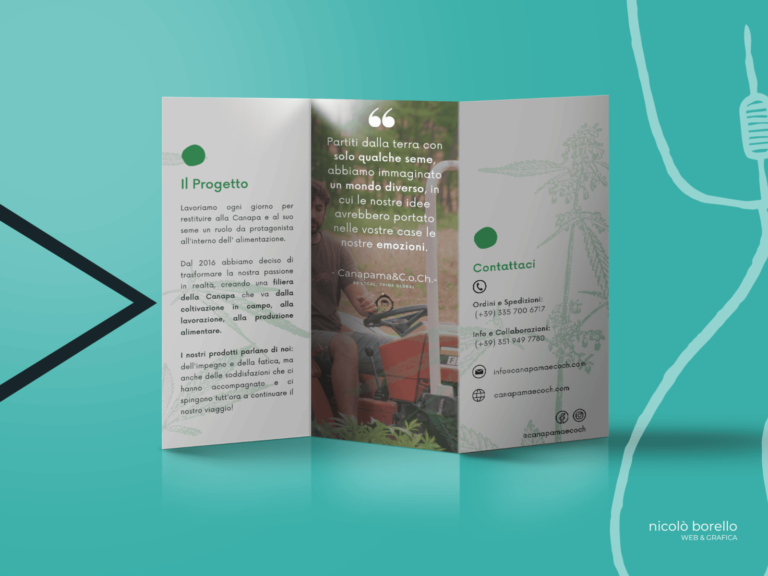 brochure pieghevole con presentazione aziendale e contatti